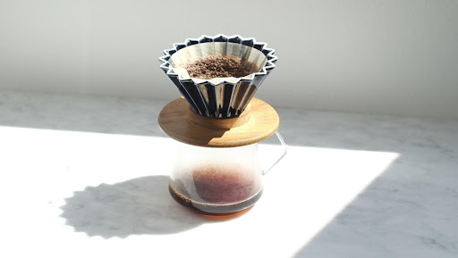 Pour over coffee brewing